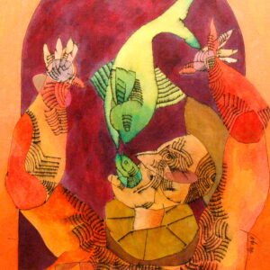 Xosse De Sade Acuarela Surrealista Payaso y Pescados 1983