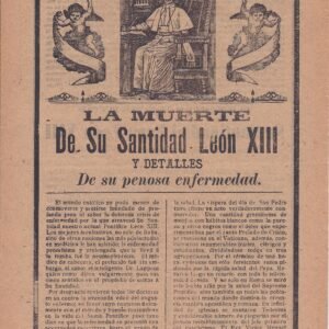 Jose Guadalupe Posada Volante Muerte del Papa Leon XIII
