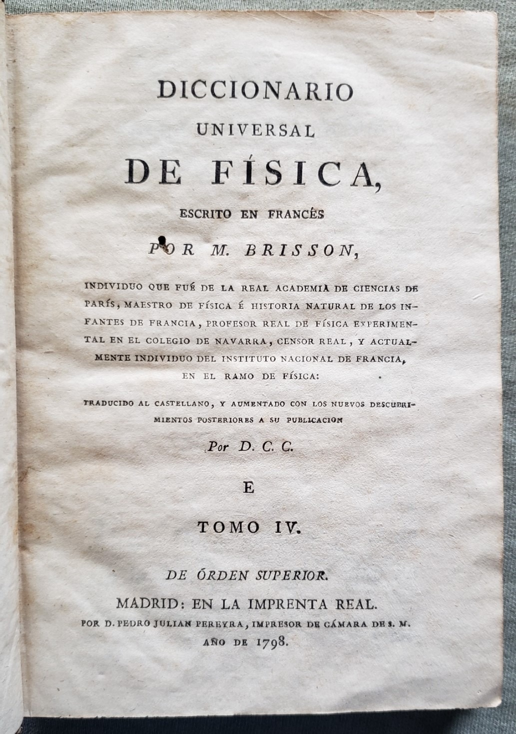 diccionario universal de física brisson ed pereyra 1798 diccionario universal de física brisson ed pereyra 1798