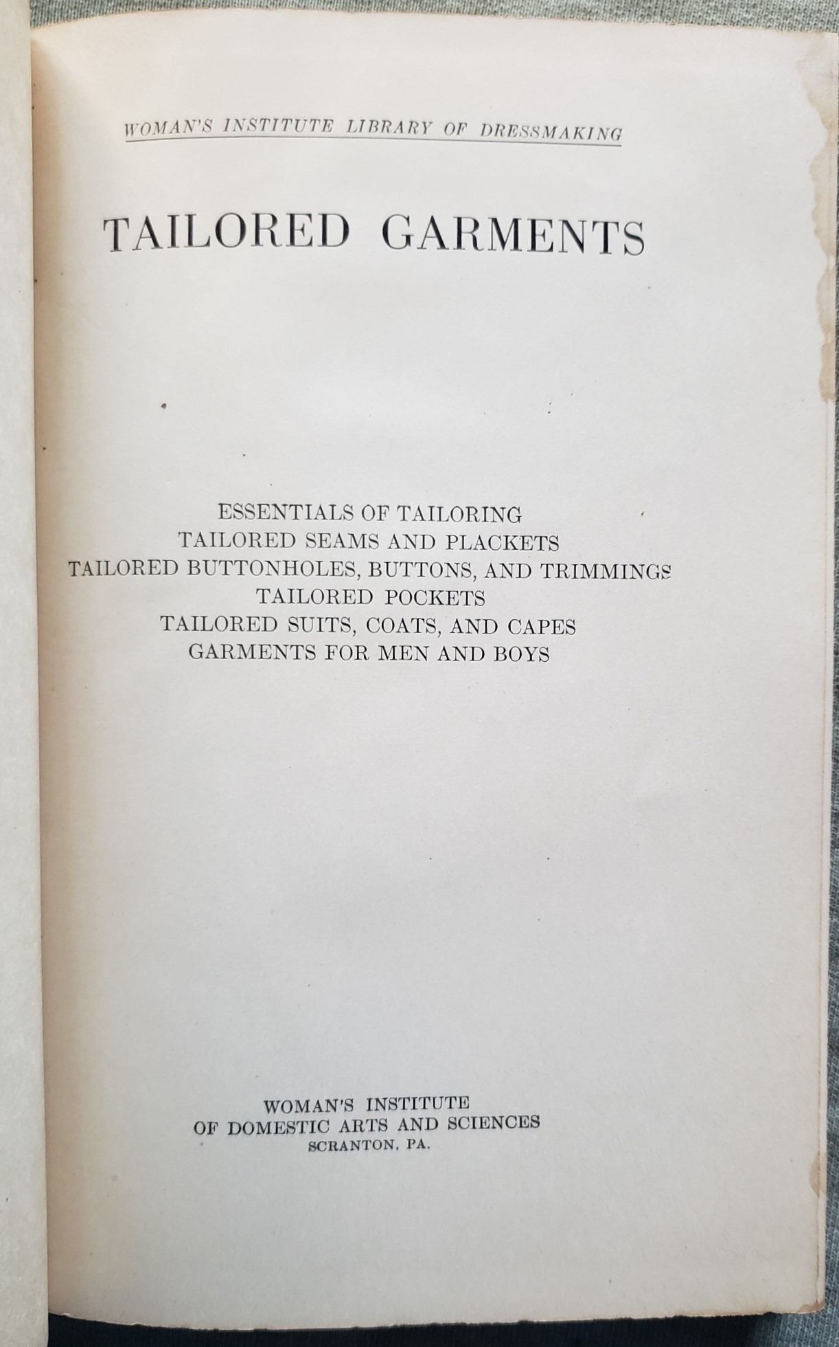 tailored garments woman's institute of domestic arts and sciences 1926 tailored garments woman's institute of domestic arts and sciences 1926