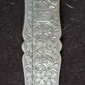 Peine Plegable de Bolsillo Antiguo Plata Grabada Carey Era Victoriana