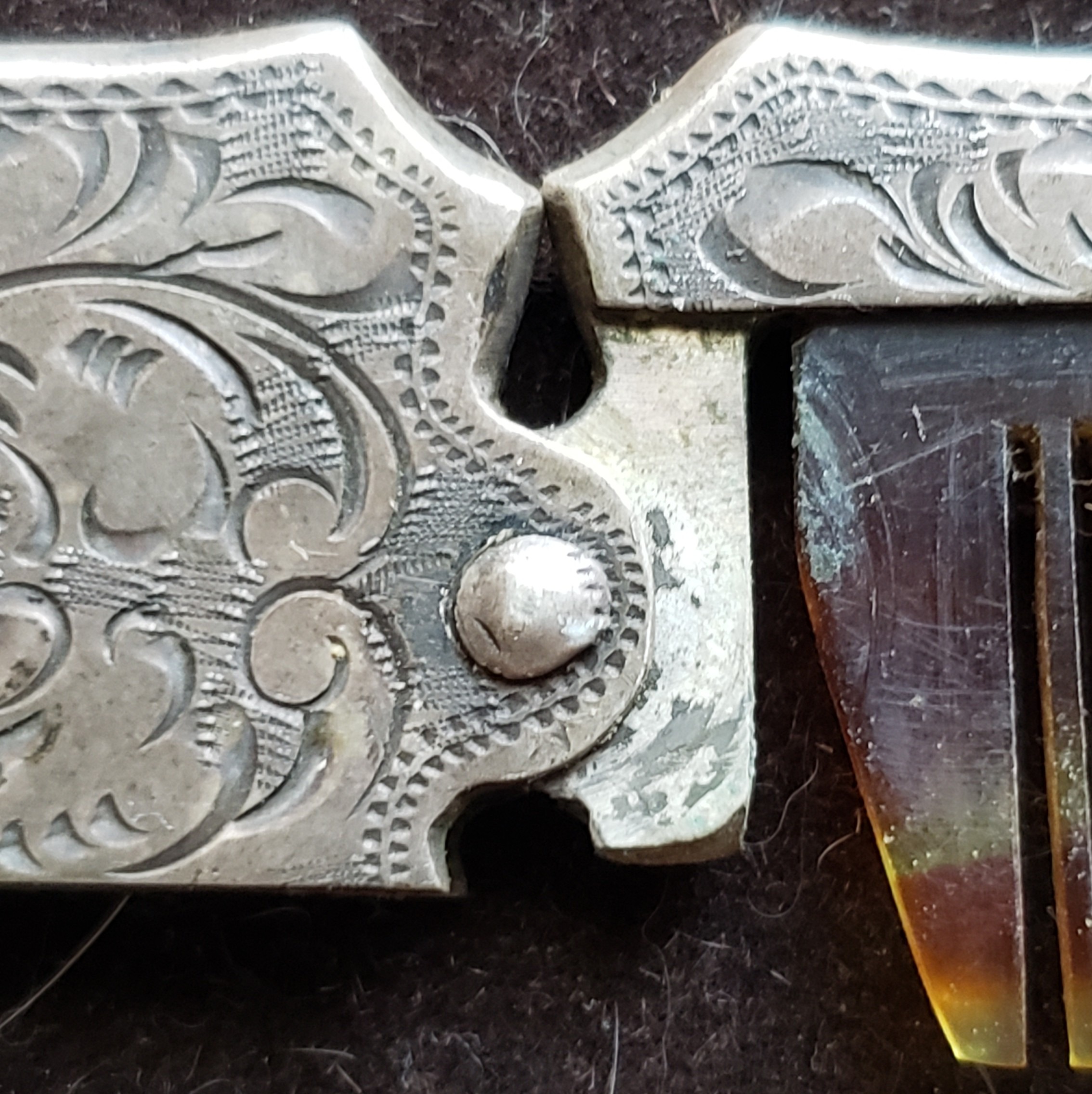 peine plegable de bolsillo antiguo plata grabada carey era victoriana peine plegable de bolsillo antiguo plata grabada carey era victoriana