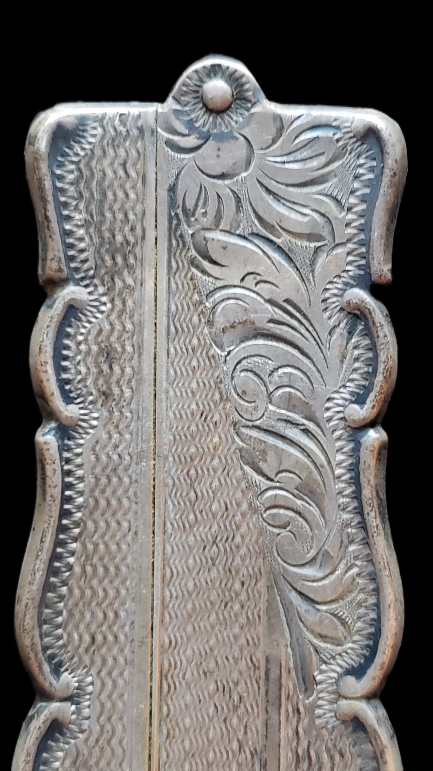 peine plegable de plata antigua con grabado victoriano diseño floral peine plegable de plata antigua con grabado victoriano diseño floral