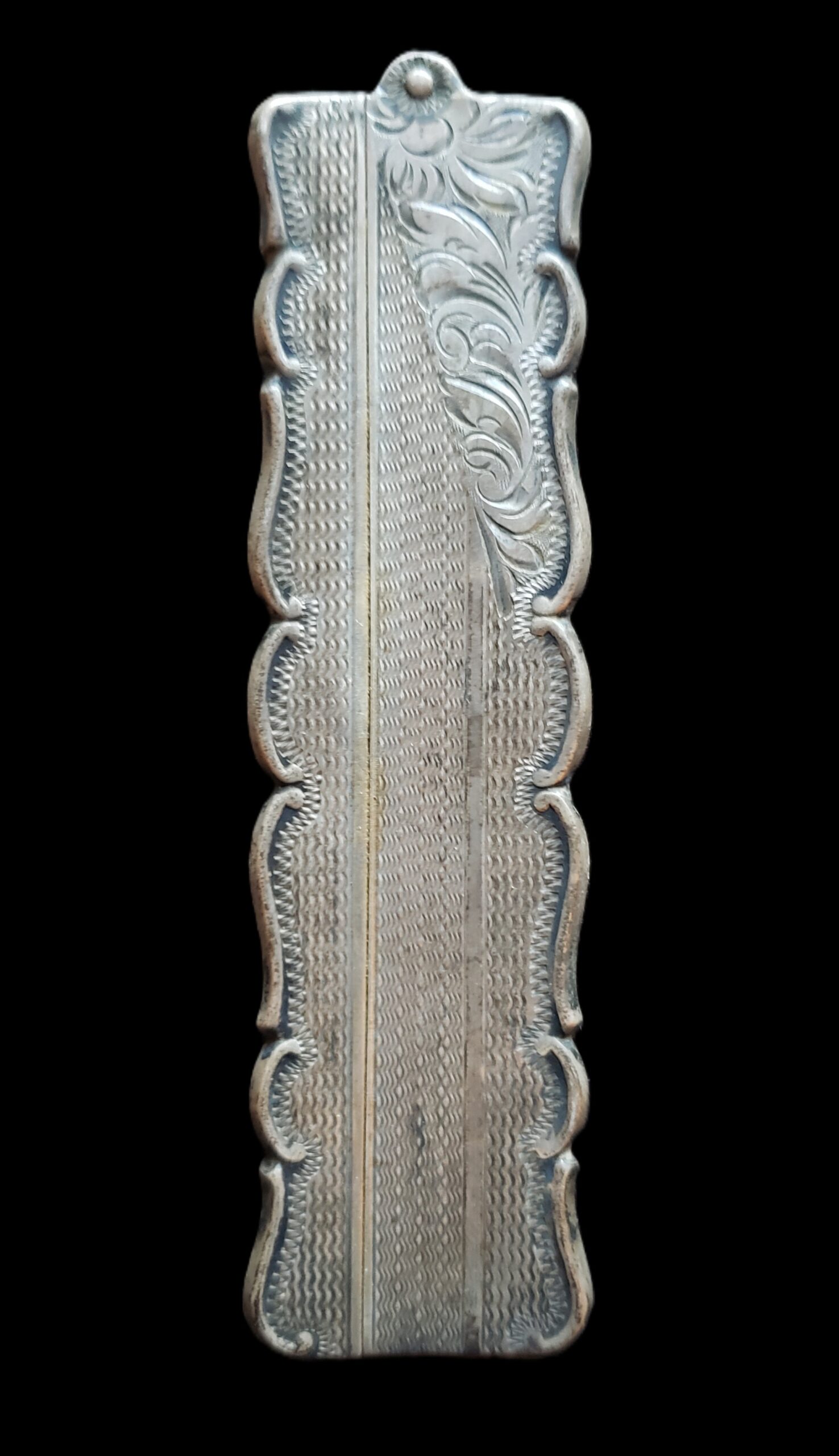 peine plegable de plata antigua con grabado victoriano diseño floral peine plegable de plata antigua con grabado victoriano diseño floral