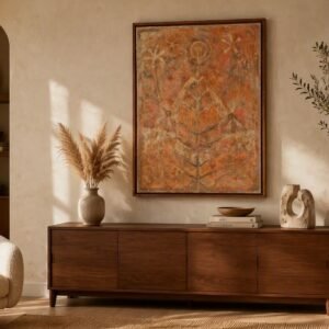 Sylvia Ordoñez 1981 Pintura Original Firmada Abstracto Moderno con Marco