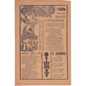 Manuel Manilla Serranillo Hoja Volante Mexicana de Antonio Vanegas Arroyo