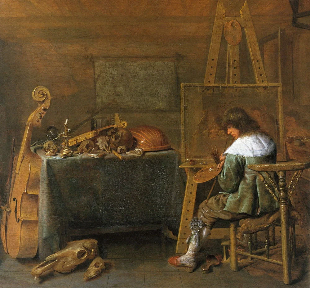 Jan Miense Molenaer - The painter at work - Oil on panel - Museum Bredius, The Hague