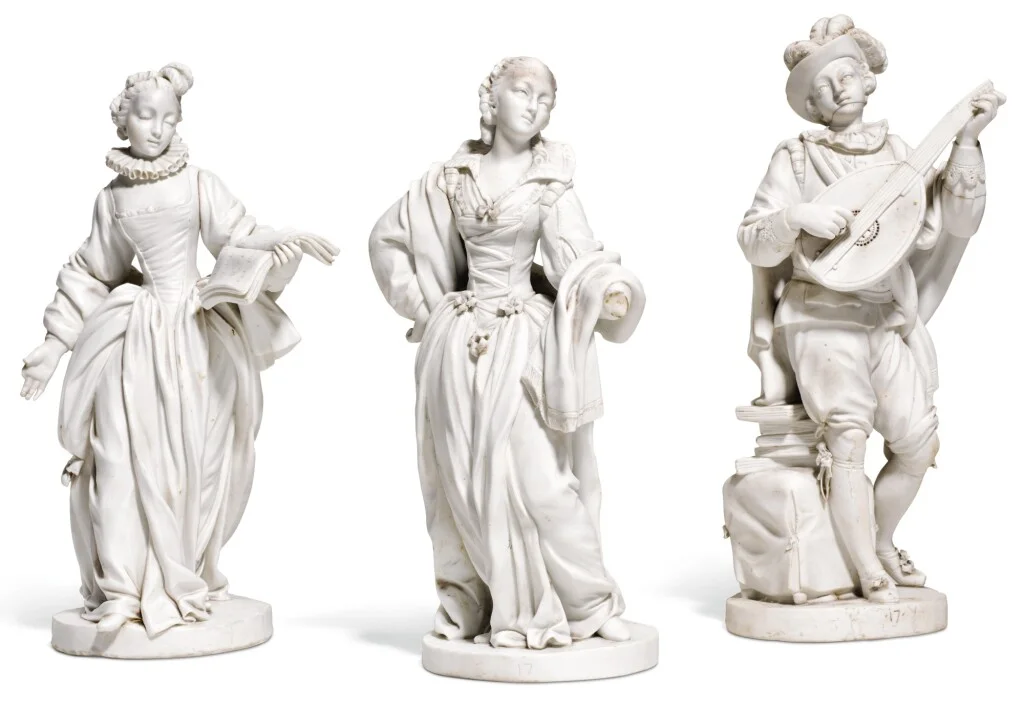 3 Sevres Biscuit Porcelain Figures