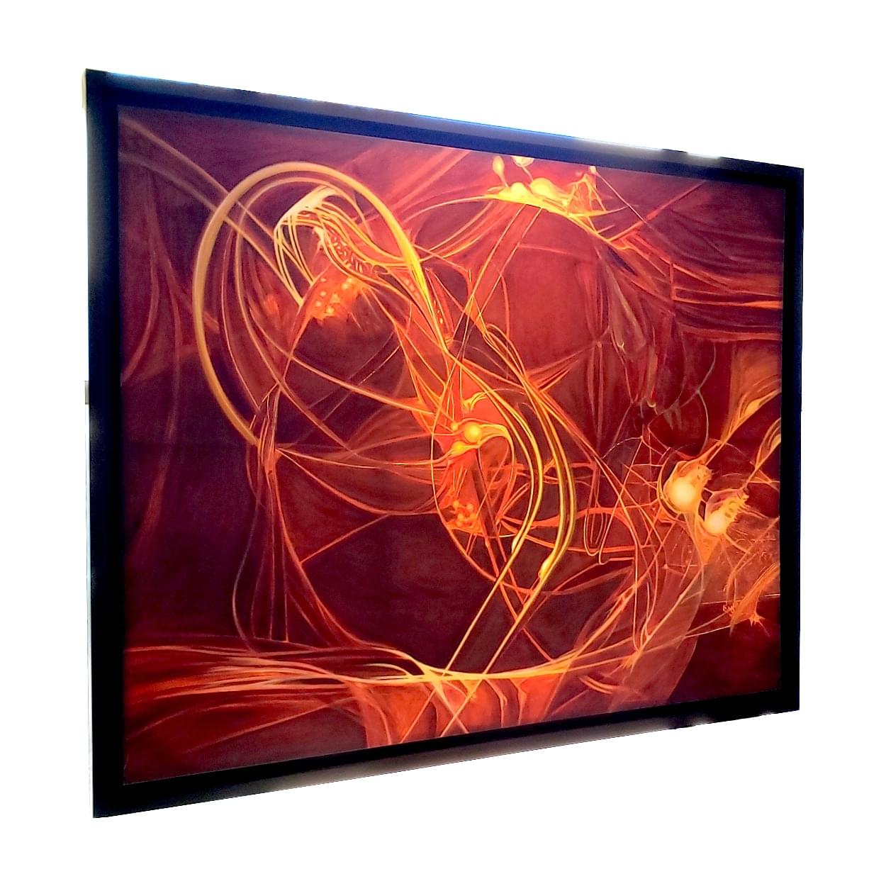 9934 Kathy Eldridge Madero Temple y Oleo en Tela Corazón de Electrón 2023