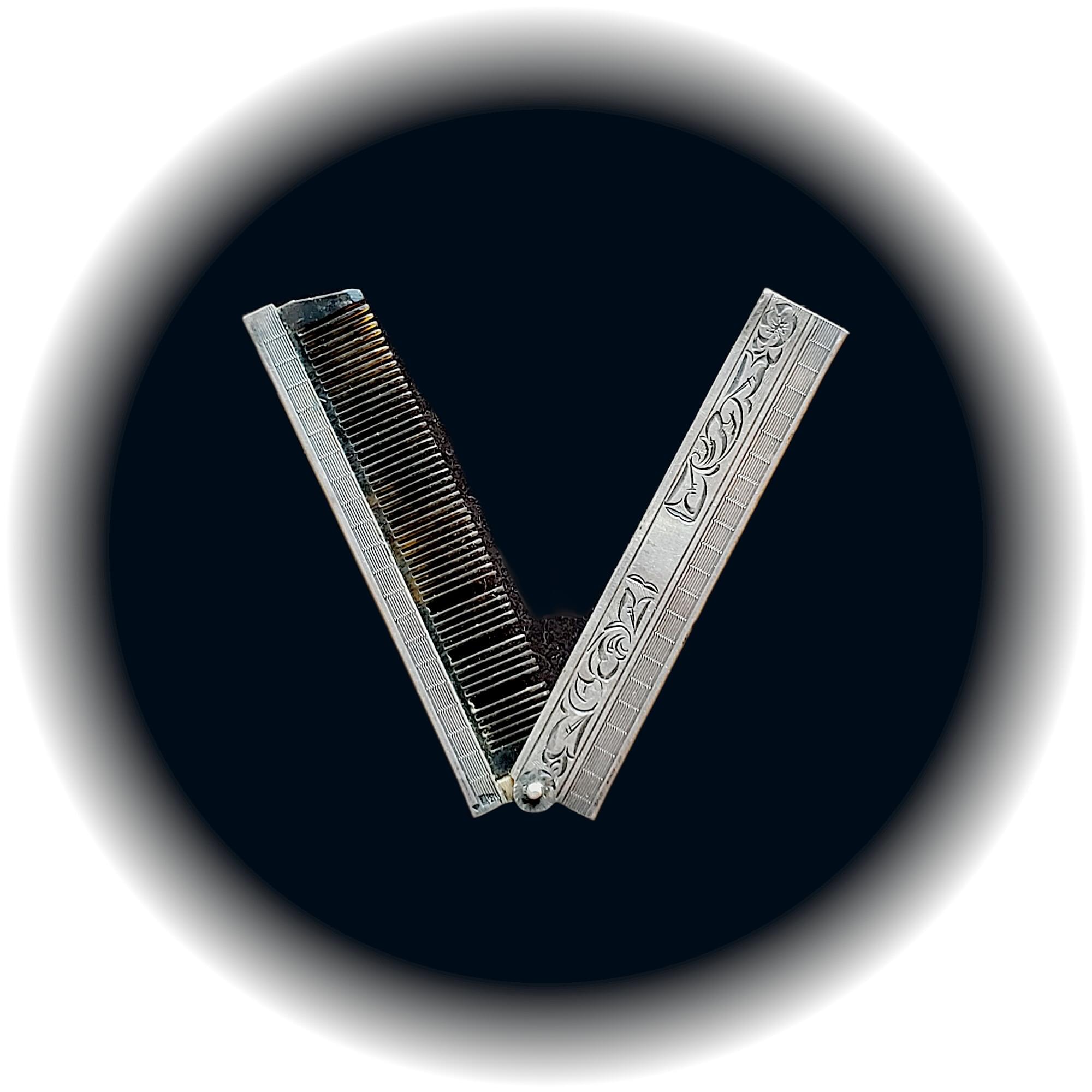 Antique Mexican .900 Silver Tortoiseshell Comb J.M. Hallmark Art Deco auto draft