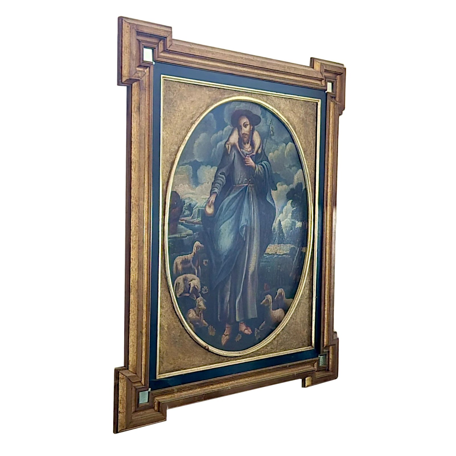 Divino Pastor Oleo sobre Tela SXVIII Pintura Novohispana