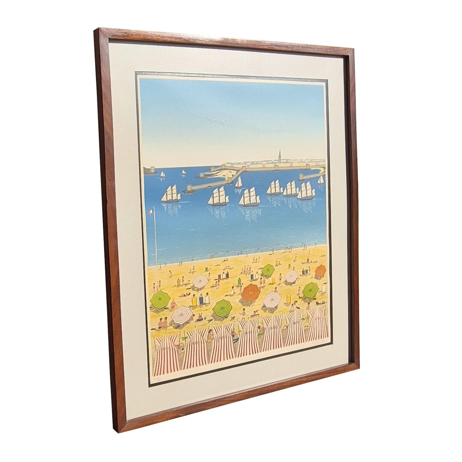 Fanch Ledan Litografía Firmada La Plage Edición Limitada c1983