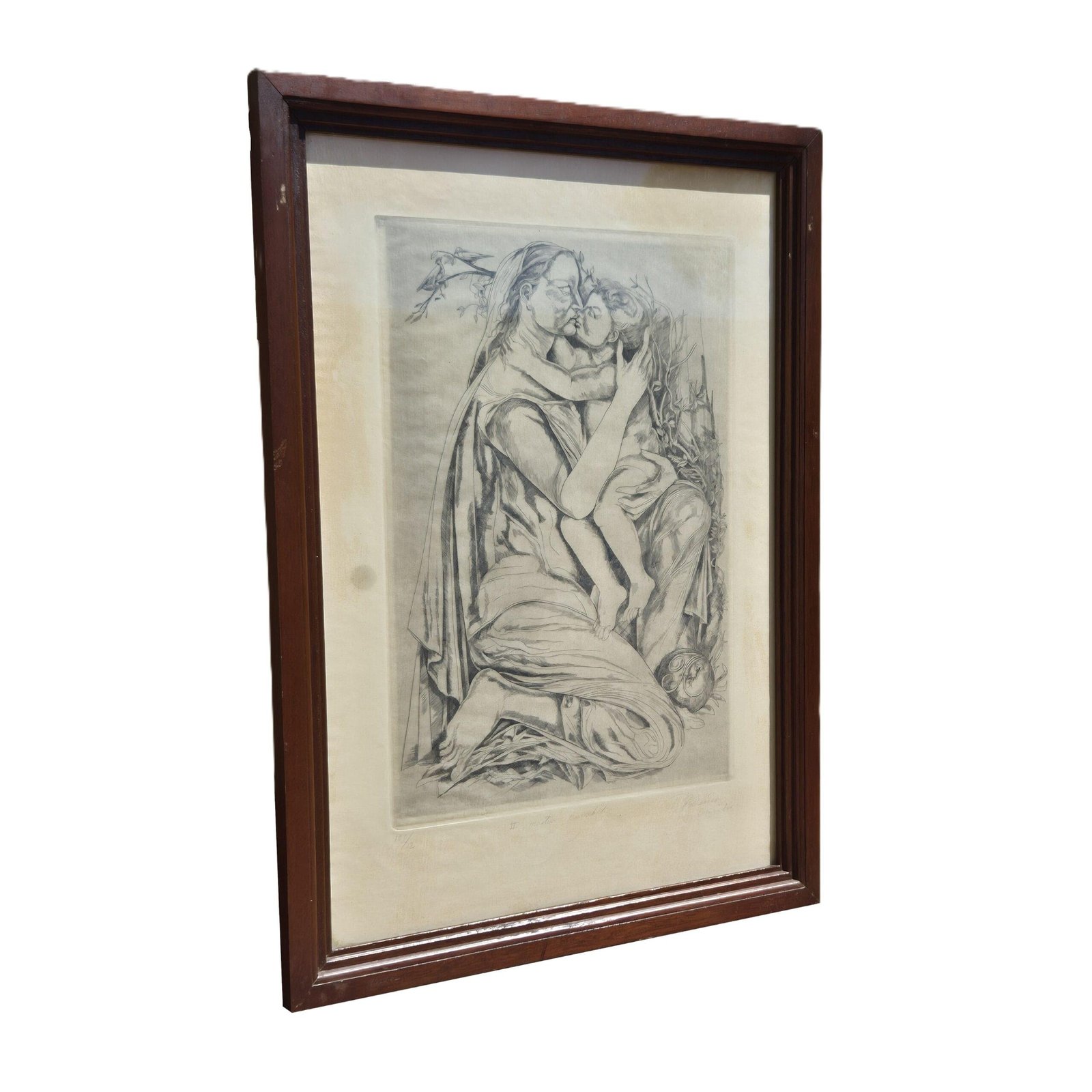 Federico Cantú Grabado al Buril II Mater Amabilis c1950 Firmado Edición Limitada
